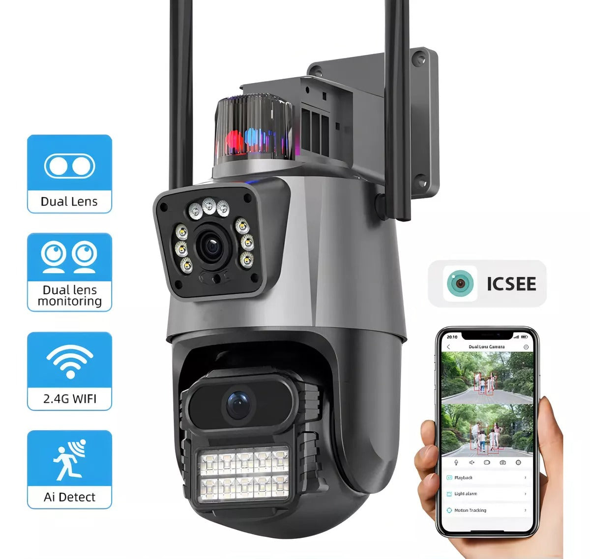 Camara De Seguridad Wifi Con Doble Lente